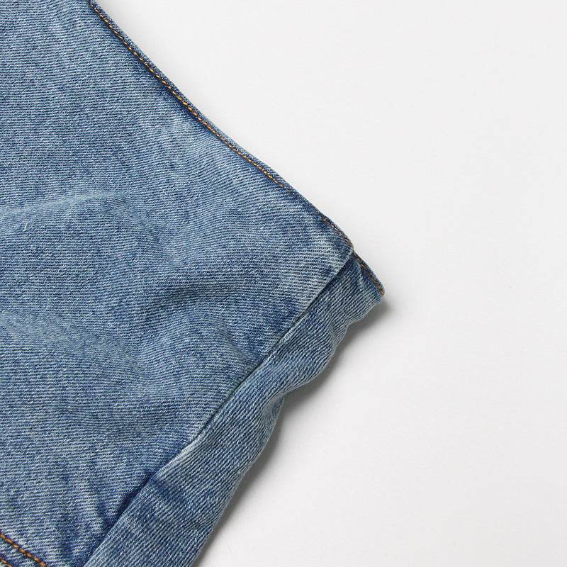 Short Irregular Solid Color Women's Denim High Street Mini Skirt Skort