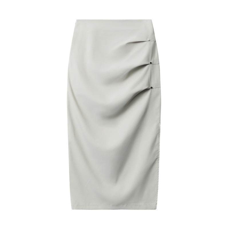 Retro  Design Casual Temperament Side Slit long Pencil Skirt for work