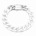 Spliced White Ceramic Cuban Link Chain Bracelet