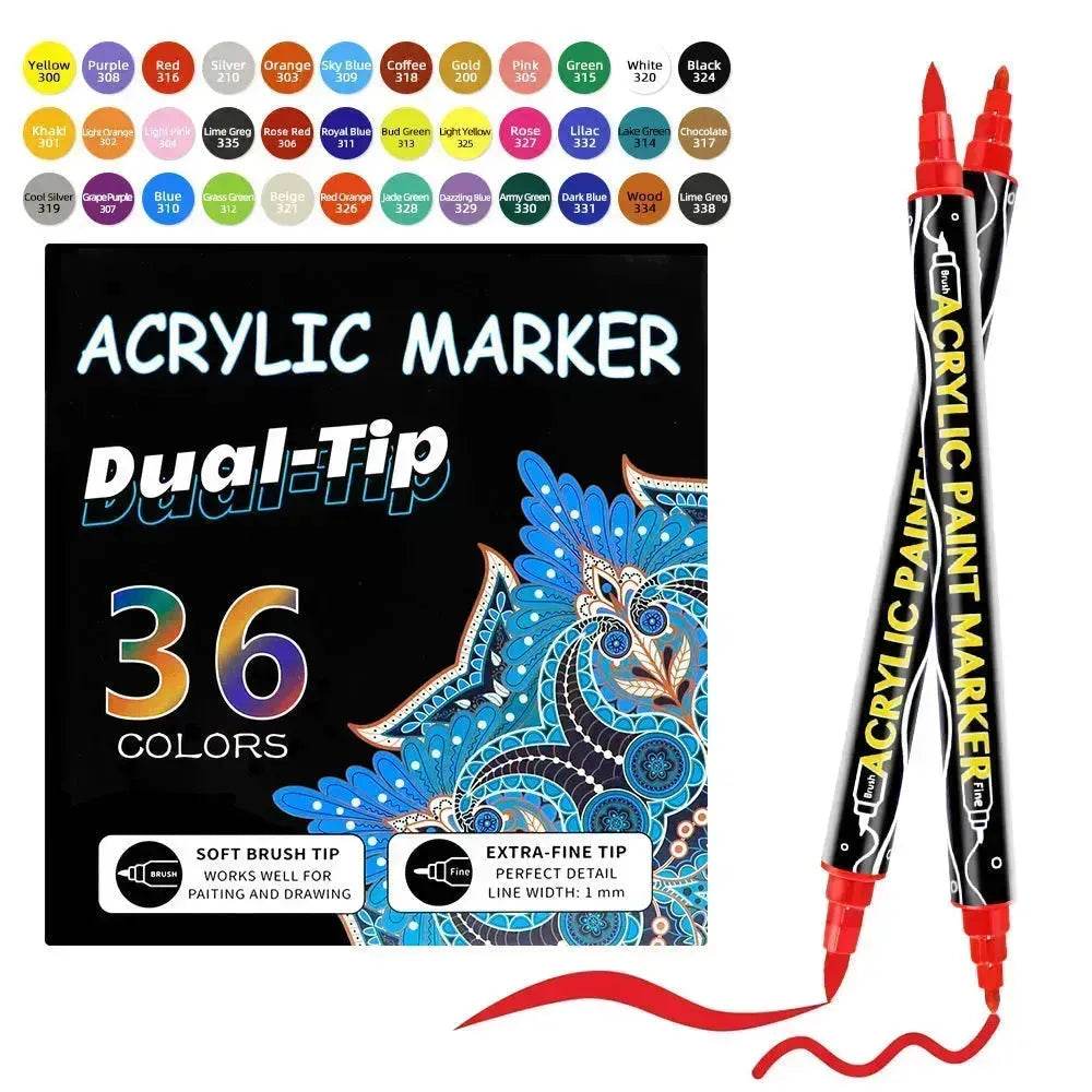 Acrylic Marker Pen Double-headed Stackable Water-based Paint Brush Paint Marker and Highlighter