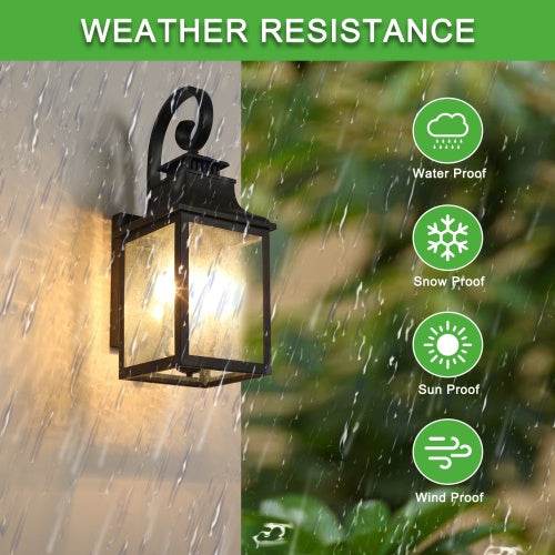 Large Outdoor Wall Light With Glass Supports Many Types Of Bulbs In 1 Pack