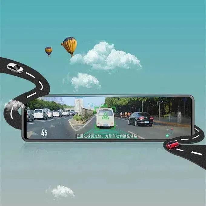 Smart 170 wide angle Bluetooth, GPS, Speed monitoring, collision sensing, front and back view, reversing image Rearview Mirror Tachograph Double Recording Dashcam HDR Backup Camera for cars