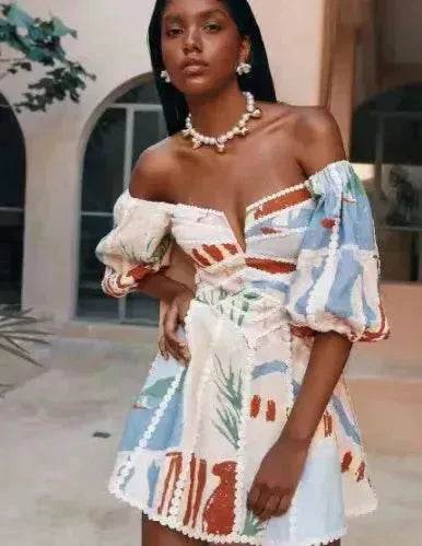 Women's Floral Print V-Neck Sling Dress – Sleeveless Summer Midi Skirt