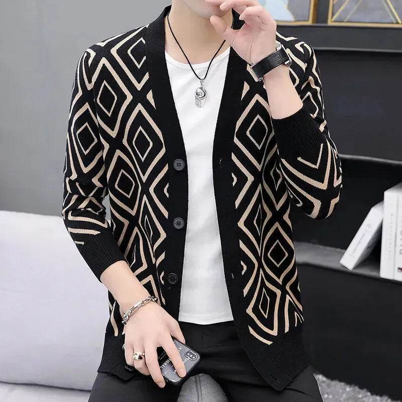 Slim fit  High-end Knitted Cardigan Sweater For Men