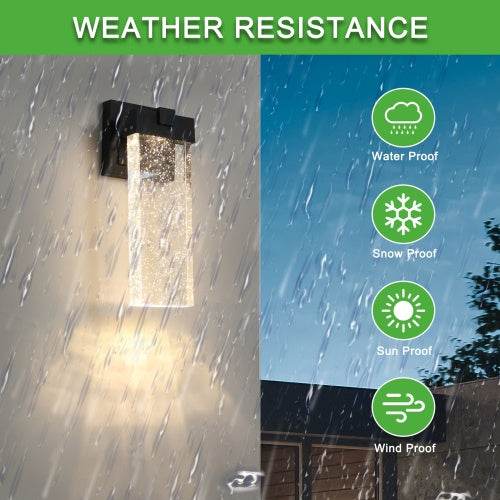 Outdoor Waterproof Transparent LED Crystal Wall Light Supports Many Types Of Bulb-2 Packs