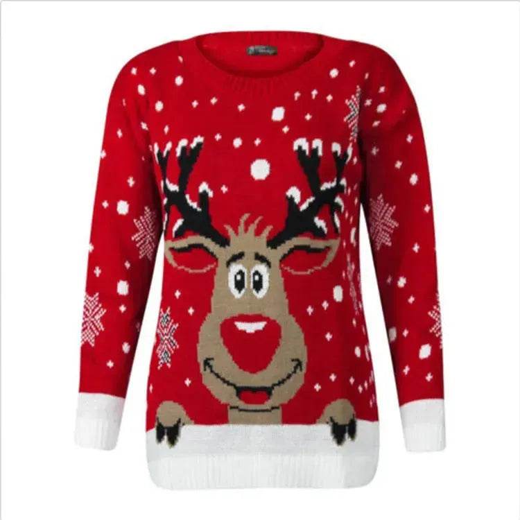 Christmas fawn deer jacquard Cashmere sweater