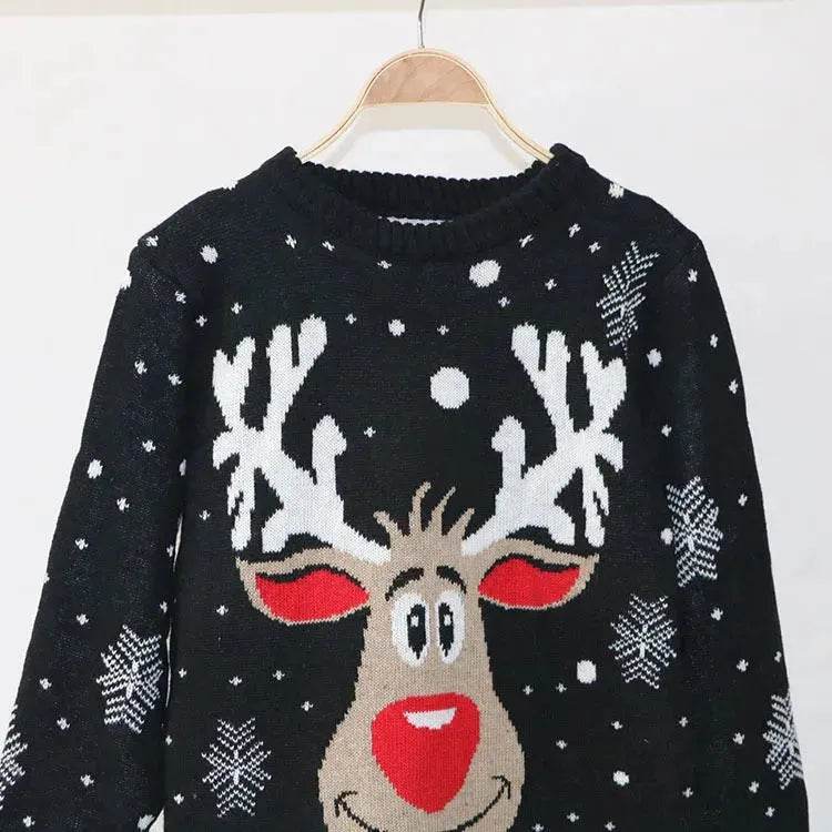 Christmas fawn deer jacquard Cashmere sweater