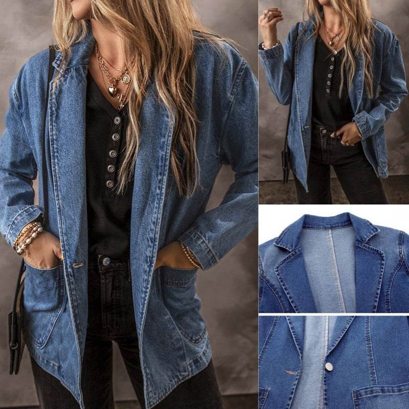 Jacket for Women – Classic Blue Denim Regular Fit