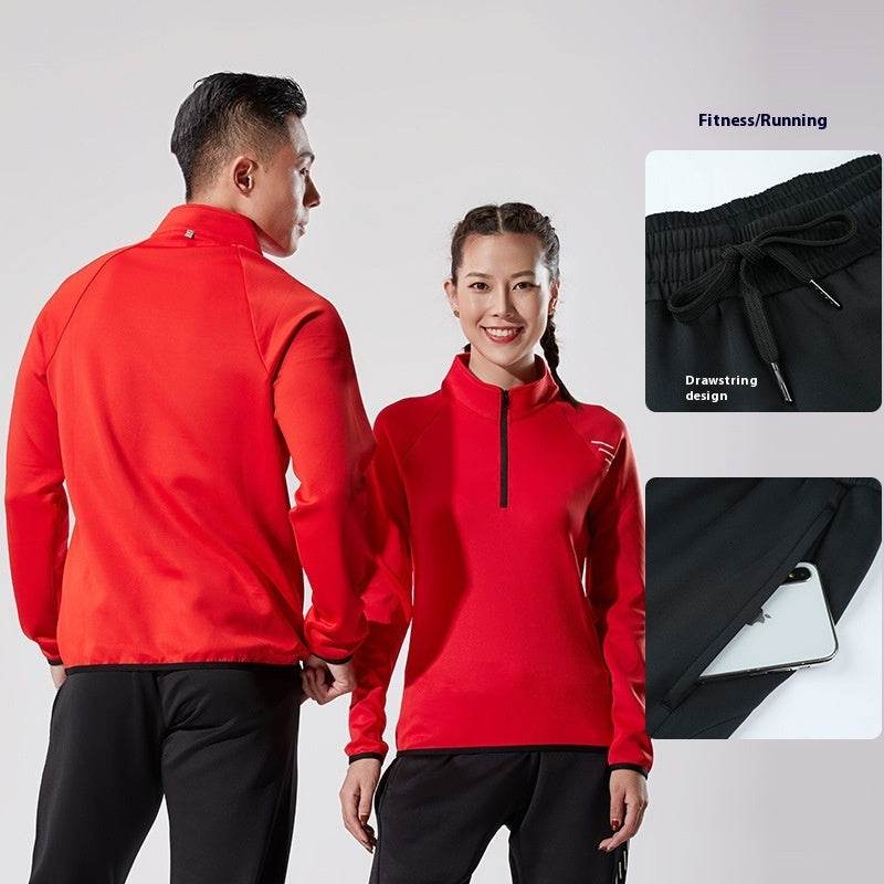 Half Zipper Long Sleeve Workout Top Outdoor Running Quick-drying Gym Shirt