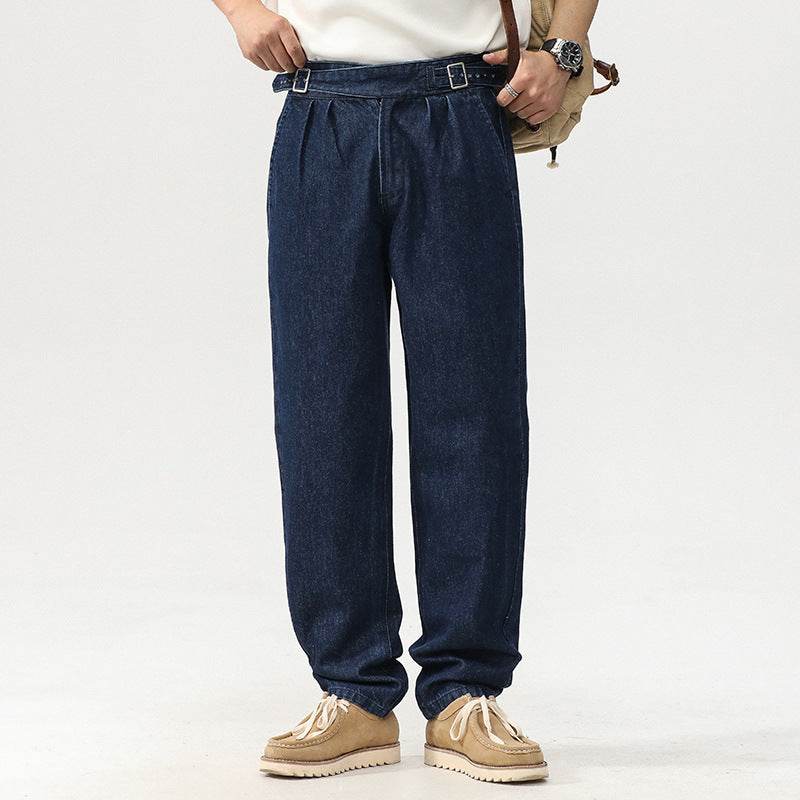 Blue Denim Straight High Waist Jeans pant For Men