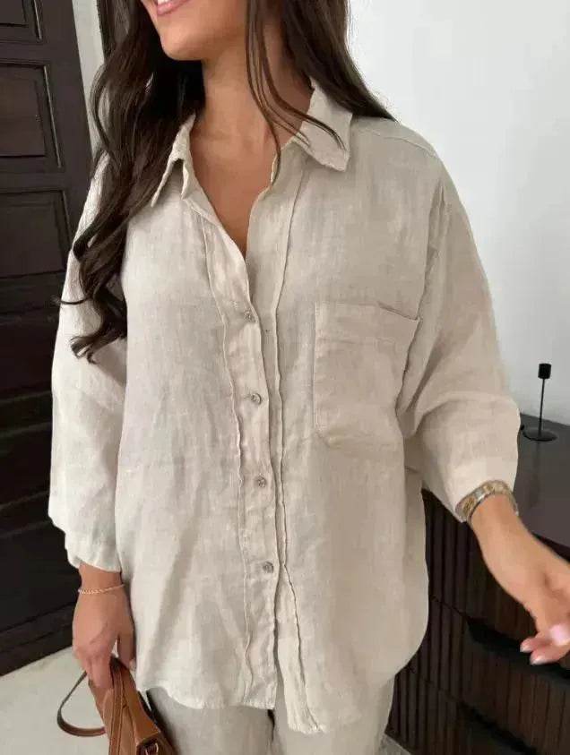 Casual Women Wide Leg Pants Long Sleeves Shirt Sets Ladies Loose High Street 2 Piece Outfits Pant co ords for Women Trouser co ords for Women