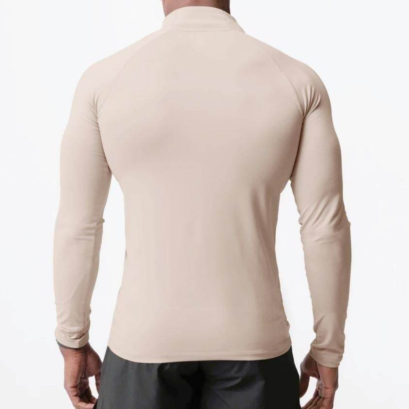 Men Quick Drying Long Sleeve Half Zip Activewear Muscle Fitted shirt Workout Gym T-shirt Top