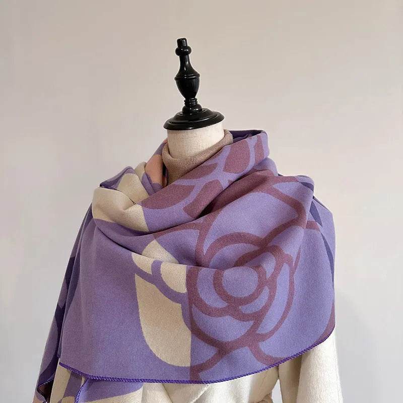 Winter Scarf Women – Soft Imitation Cashmere Warm Knitted Shawl