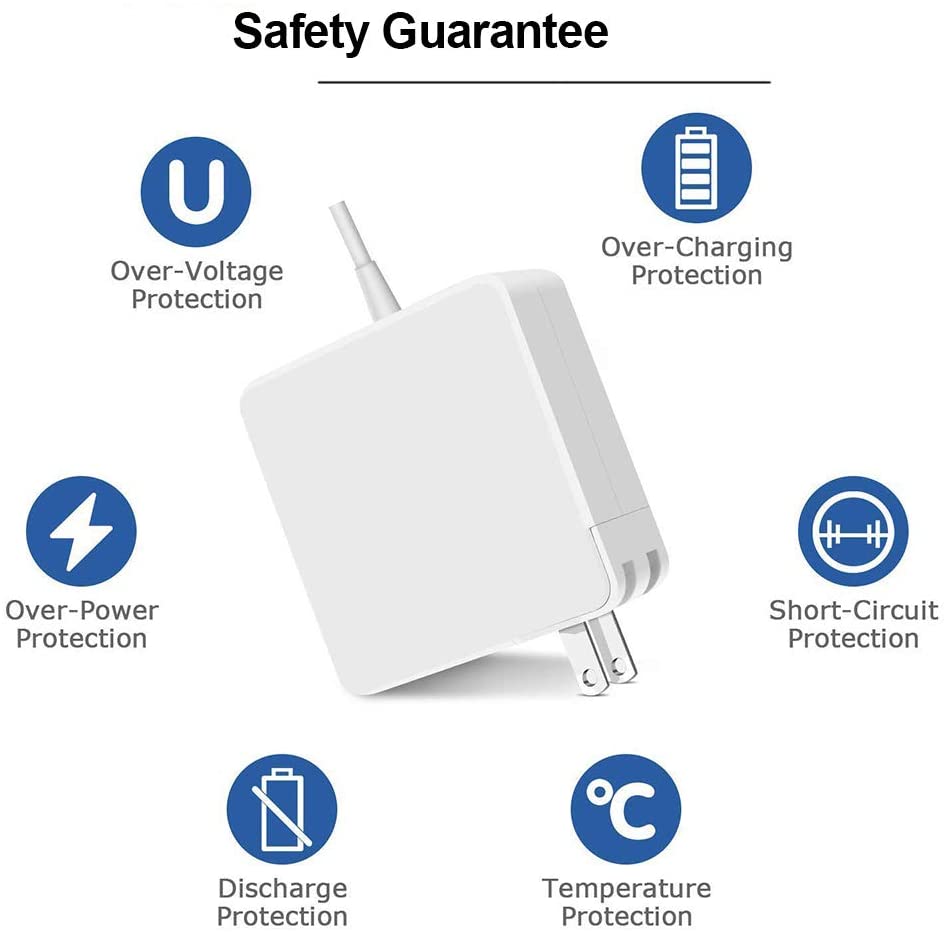 60w magsafe 2 t-tip ac replacement charger adapter compatible for mac book pro 2013 13 inch 16.5v 3.65a, mac book pro/air  (2012-2015)