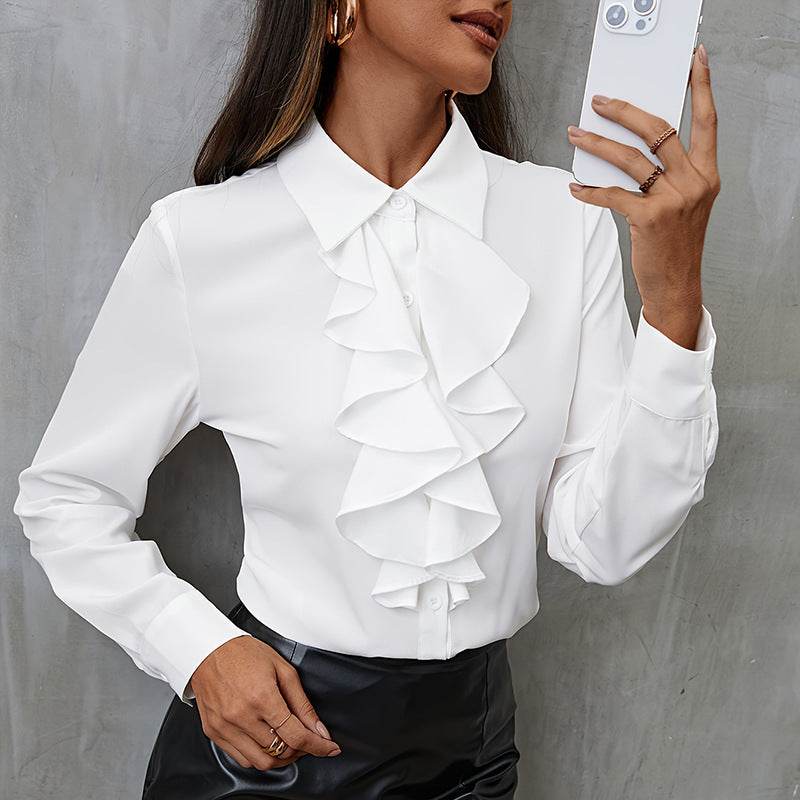 New Long Sleeve Business Work Office  Chiffon Blouse Shirt Women