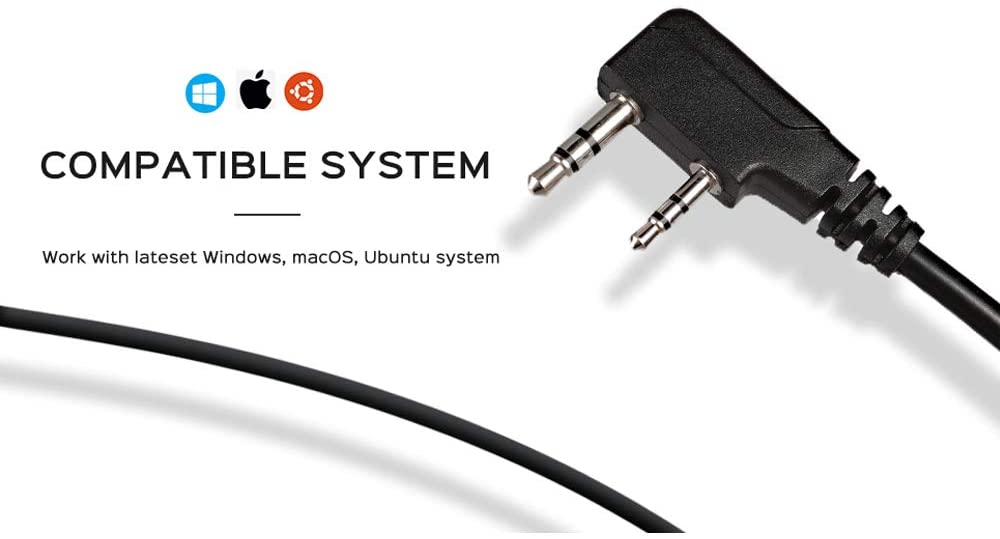 BFTECH FTDI PC01 Genuine Usb programming cable dual pin for bftech, baofeng, kenwood, and anytone radio