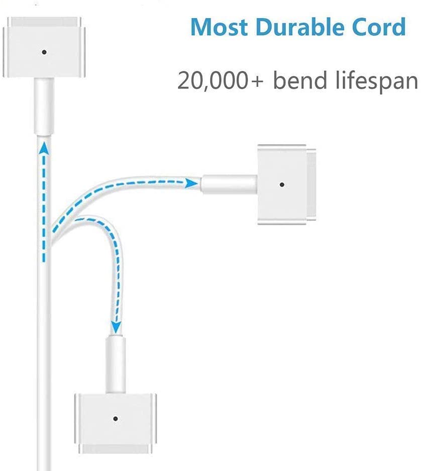 bftech mac pro charger 85w superior heat control power adapter magsafe 2 magnetic t-tip (a1424) laptop replacement for macbook pro 13/15 /17 inch