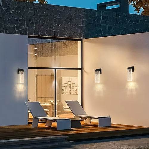 Outdoor Waterproof Transparent LED Crystal Wall Light Supports Many Types Of Bulb-2 Packs