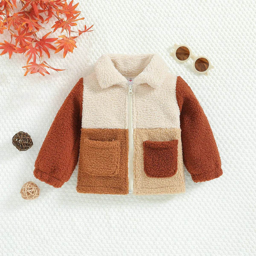 Children's New Zipper Cute Polar Sherpa Fleece Winter Jacket Kids