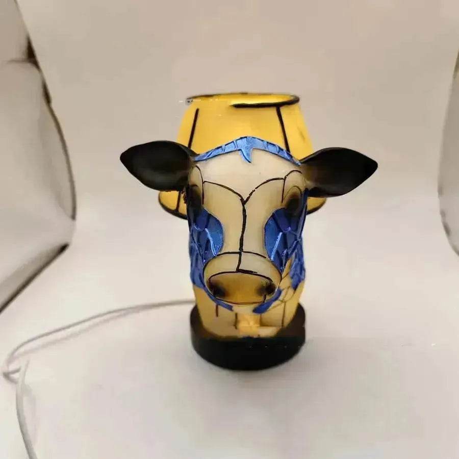 Beautiful Cow Table Lamp Bedside Table Lamp With USB Bedside Lamp For Living Room Bedroom Dormitory Bra Ornament