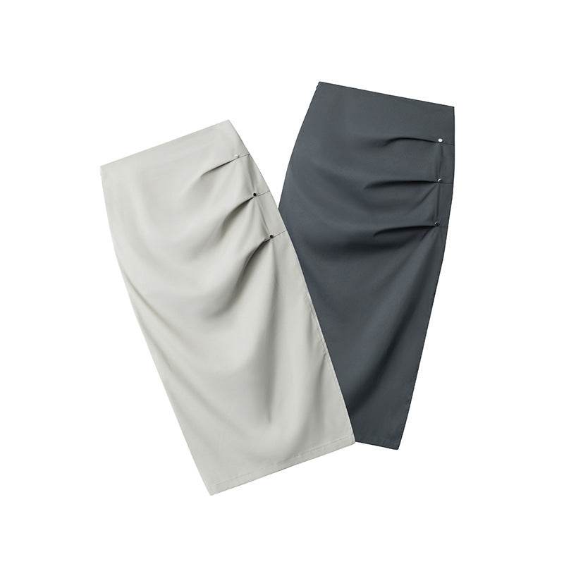 Retro  Design Casual Temperament Side Slit long Pencil Skirt for work