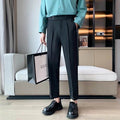 Work Office Business Formal Men's Trouser Draping Cropped Small Suit Pants Men