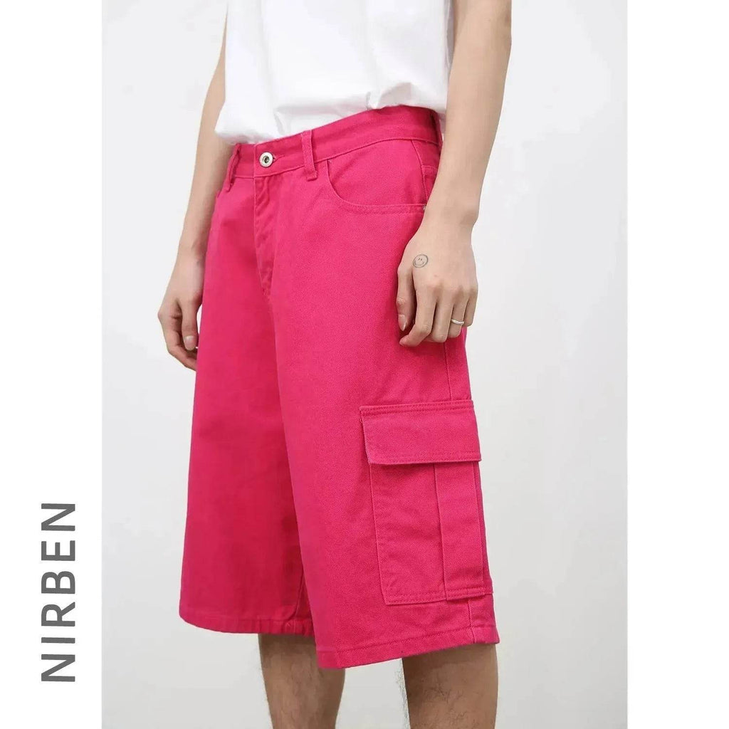 Men's Baggy Dad Shorts Jeans Denim Summer New Straight Wide-leg Workwear Denim Shorts  for Men Loose Leisure All-matching Shorts