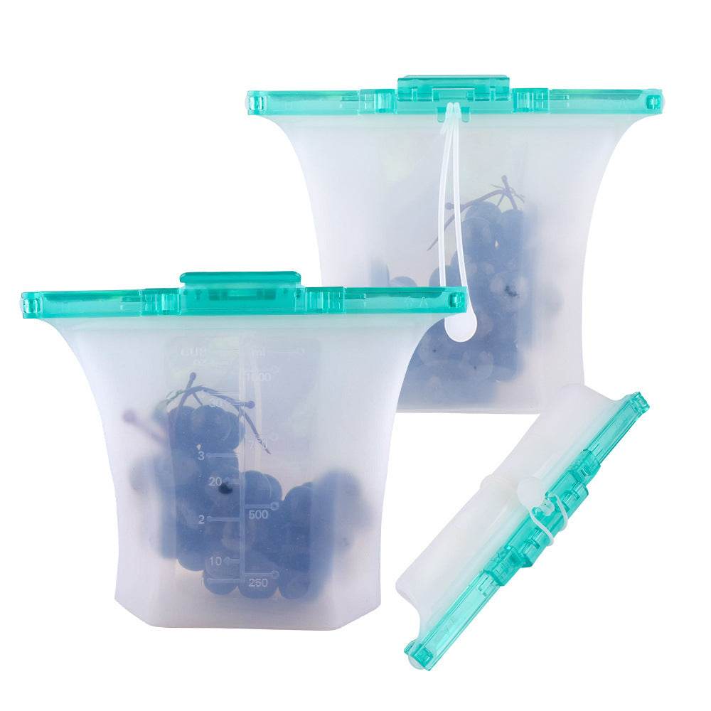 10pcs Kitchen Refrigerator Silicone Food Storage Bag