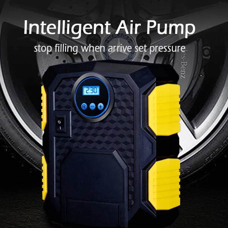 Car Air Pump with Digital Display 12v Portable Emergency Air Pump For Car With Lighted Tire Inflator