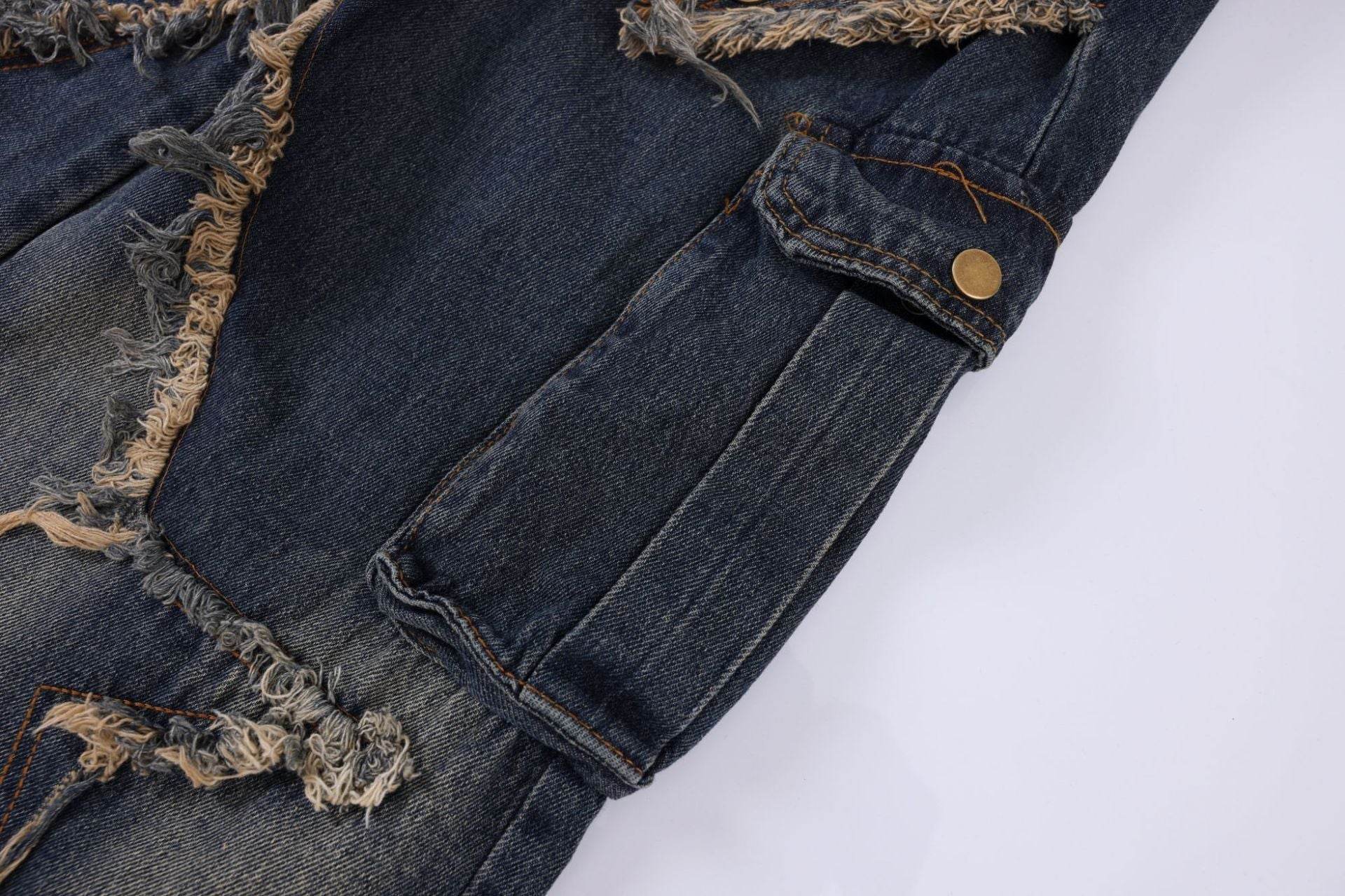Distressed Denim Pant for women Oversized Streetstyle Patch Cargo Jeans Pant