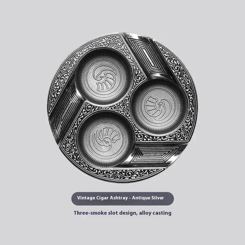 Three-slot Retro Metal Easy-to-clean Cigar Ashtray
