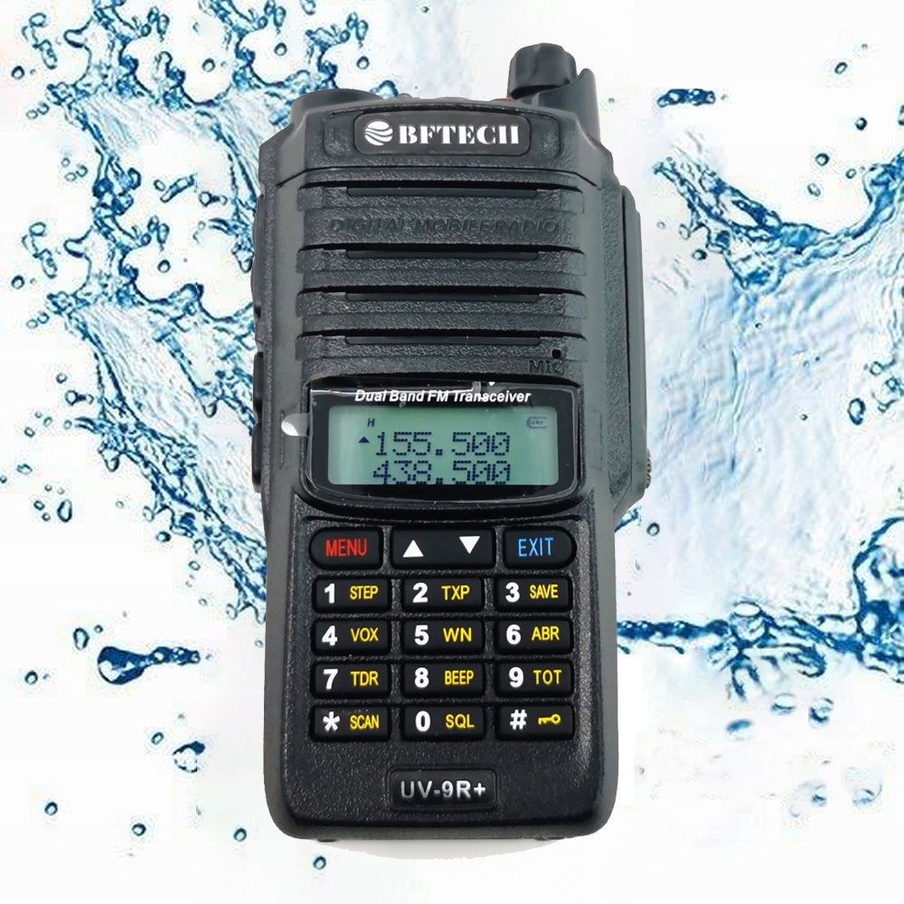 BFTECH UV-9R+ Handheld Walkie Talkie 8W uhf vhf uv dual band ip67 waterproof two way radio