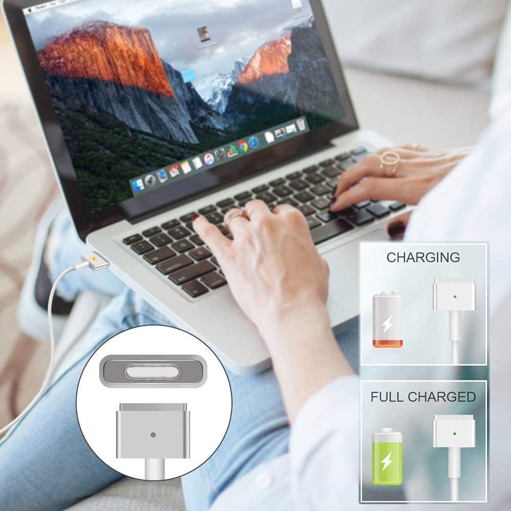 60w magsafe 2 t-tip ac replacement charger adapter compatible for mac book pro 2013 13 inch 16.5v 3.65a, mac book pro/air  (2012-2015)