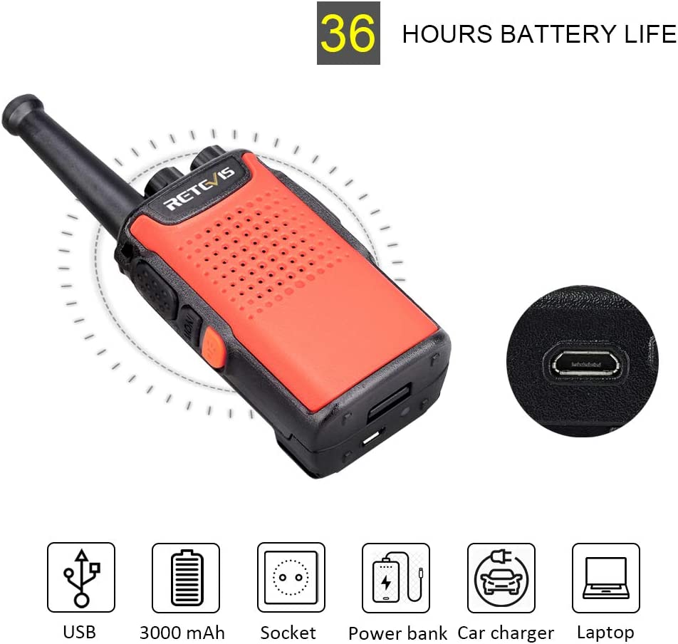 Retevis rt67 two-way radio vox flashlight rechargeable walkie talkies(2-pack)