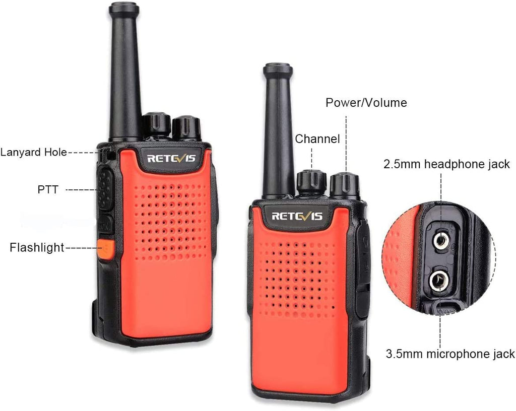 Retevis rt67 two-way radio vox flashlight rechargeable walkie talkies(2-pack)