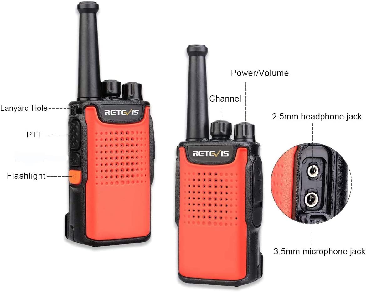 Retevis rt67 two-way radio vox flashlight rechargeable walkie talkies(2-pack)