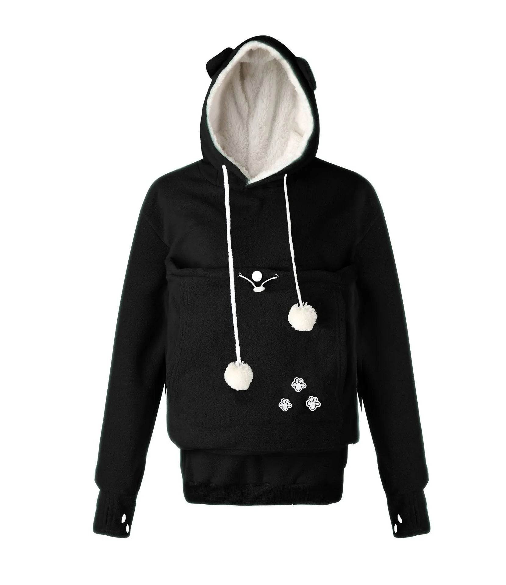 Sweatshirt With Pockets – Women’s Casual Solid Cat Lover Hoodie