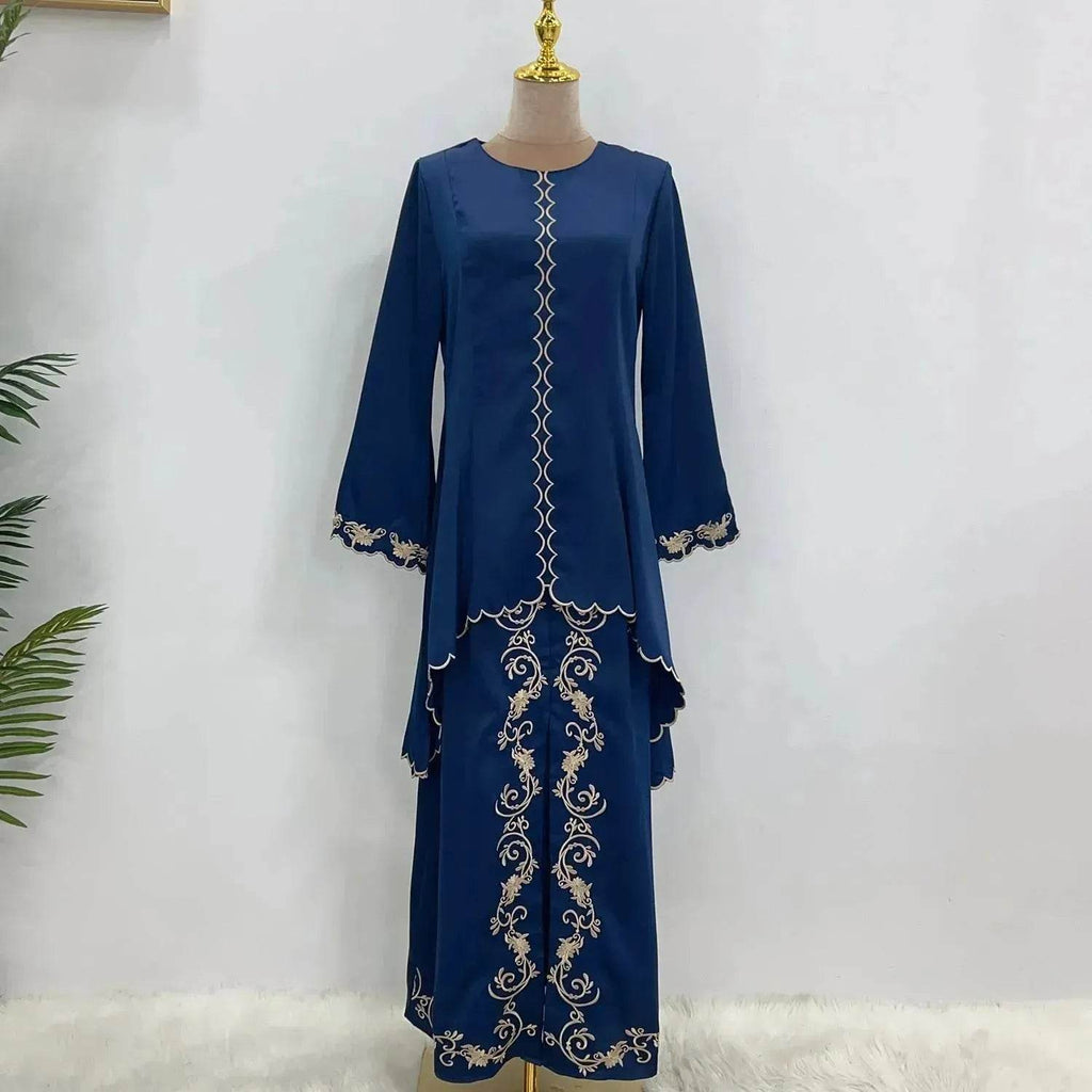 Exquisite Embroidered Middle East Abaya Skirt Suit Arab2 piece set