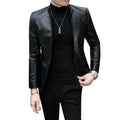New Trendy Vintage Autumn Winter Slim fit Leather Jacket Men