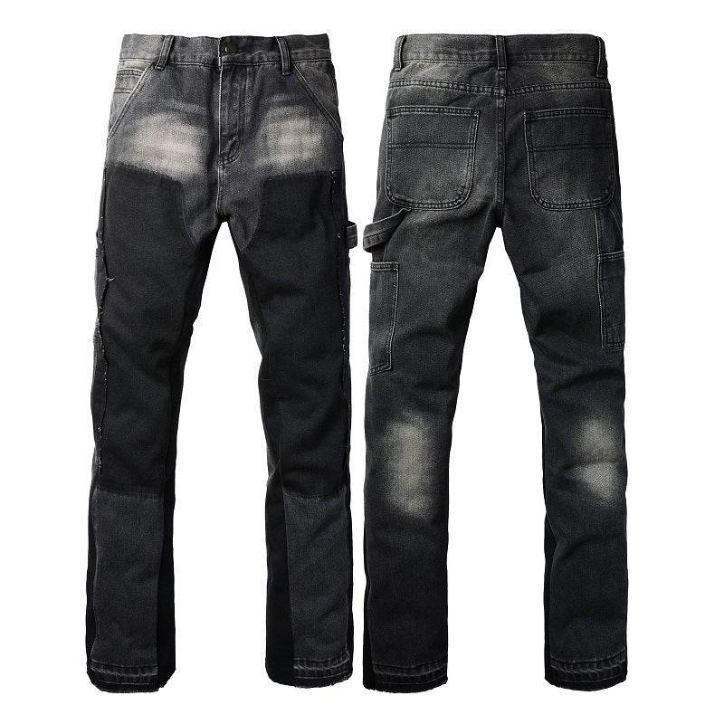 Denim Non-elastic Slim Fit Bootcut Trousers Men Jeans