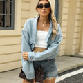 Long Sleeve Top Loose Fit with Rivet Design