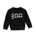 Unisex Cartoon Ghost Embroidered Long-sleeved Sweater Pullover for Boys and girls