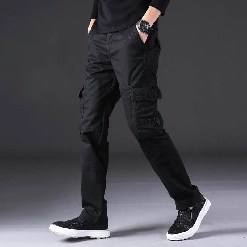 Overalls Men's Outdoor Casual Trousers Pure Cotton Straight Loose Multi-pocket Cargo Pant
