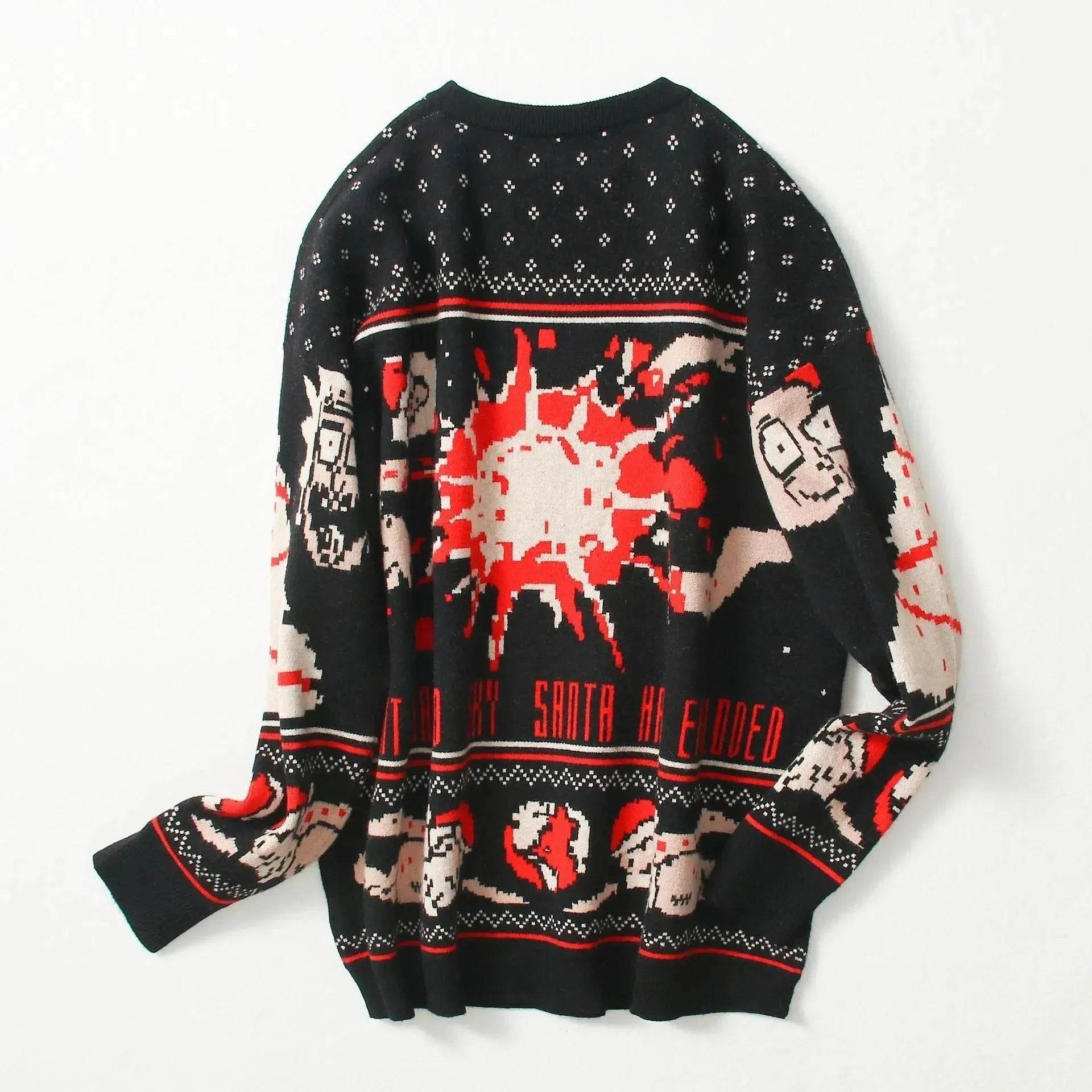 Funny Christmas sweater couple loose jacquard sweater