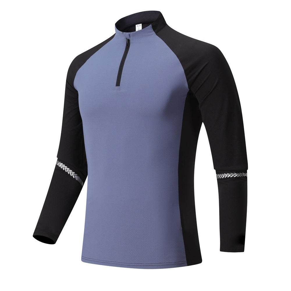 Mock Neck Half Zip  Workout top for Men Long Sleeve exercise top