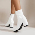 Winter Chunky Heel Pointed Toe Boots With Side Zipper Fashion Mid-calf Boot For Women Shoes