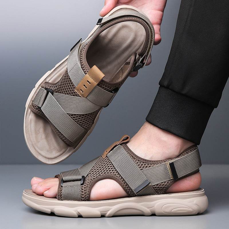 Men's Soft Bottom Non-slip All-matching Outer Wear Roman Beach Shoes