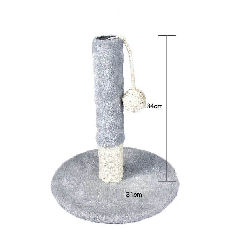 Cat Scratching Post with Platform & Hanging Toy – Multi Level Cat Tree Scratcher with Plush Bed