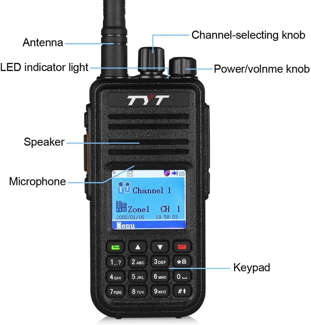 TYT MD-380 dmr digital radio vhf two way radio walkie talkie transceiver