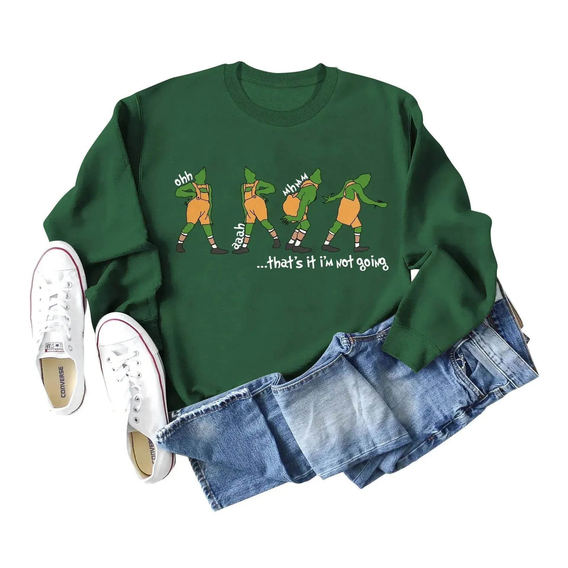 Women's Christmas Printed Long Sleeved  Pullover Sweatshirt